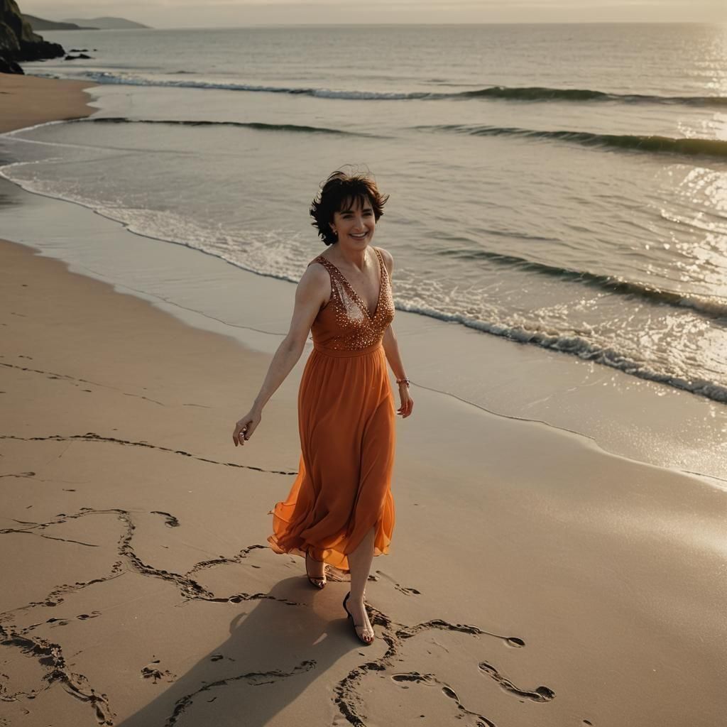 Enya orange dress beach gander